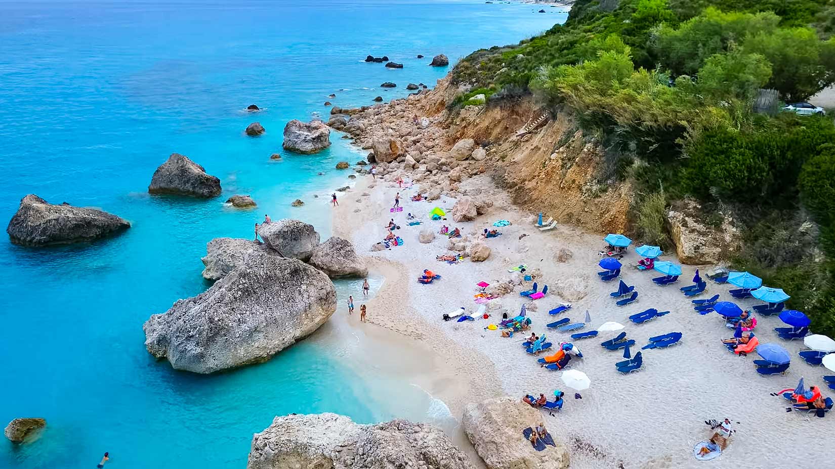 Kavalikefta beach - severní část pod dřevěnými schody