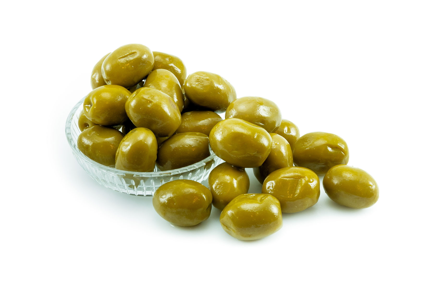 Zelené olivy s peckou. Delikatesa