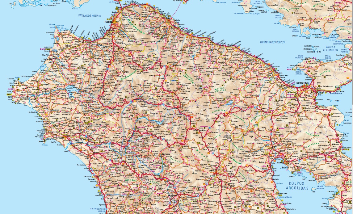 mapa Peloponésu