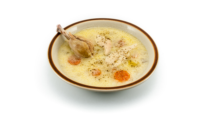 Kotosoupa avgolemono – kuřecí polévka s citrónovo vaječnou záklechtkou