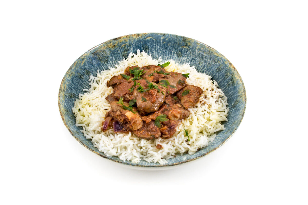 Kuřecí játra dušená v rajčatovém pyré